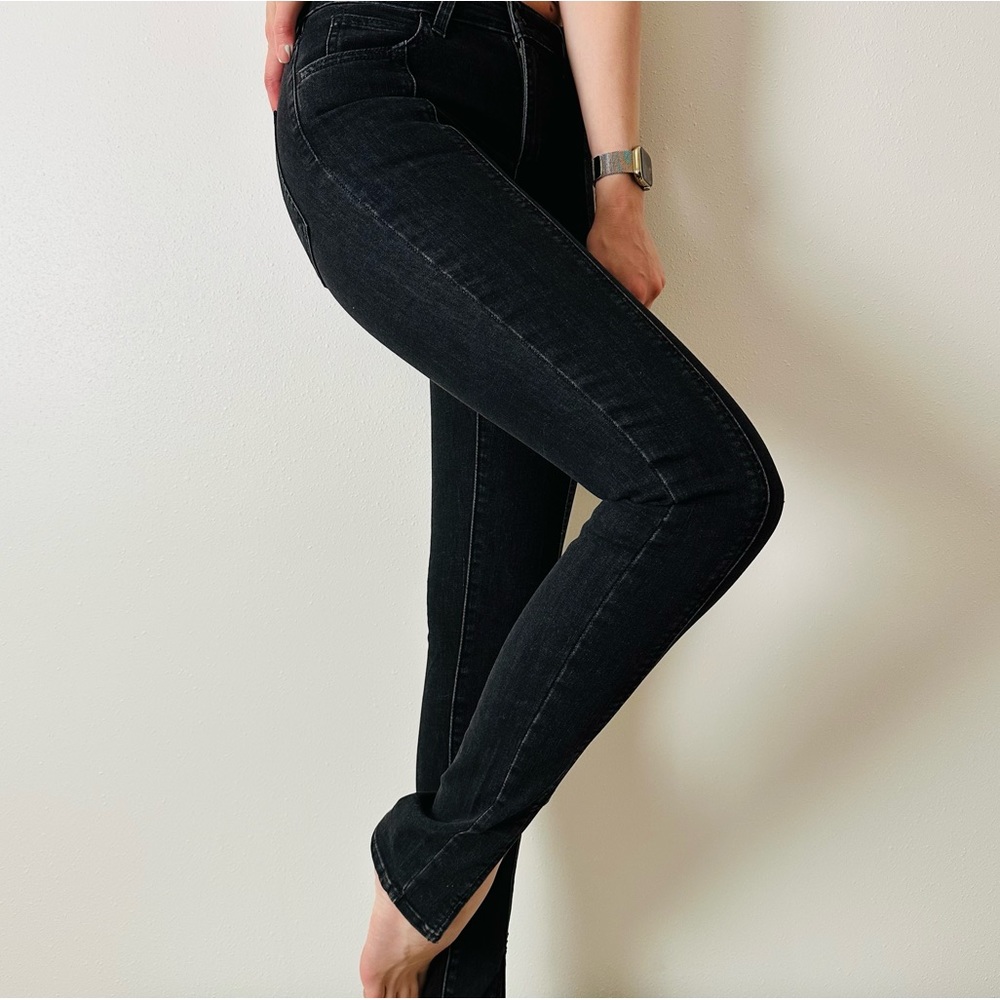 New Levi's 721 high rise skinny jeans black front slits